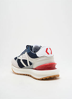 Baskets matière lisse bout rond bleu MIKAKUS homme