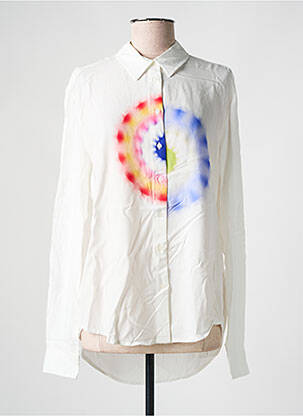 Chemisier imprimé fantaisie manches longues blanc DESIGUAL femme