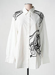 Chemisier imprimé fantaisie manches longues blanc DESIGUAL femme