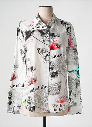Chemisier coupe cintrée manches longues blanc DESIGUAL femme