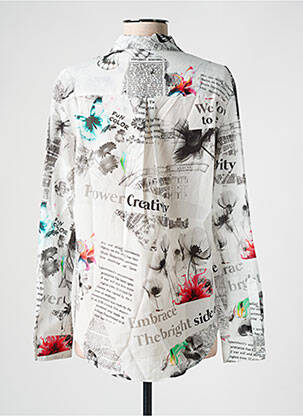 Chemisier coupe cintrée manches longues blanc DESIGUAL femme
