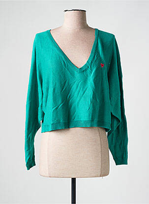 Pull col v manches longues vert LILI SIDONIO femme