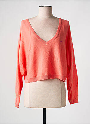 Pull col v manches longues orange LILI SIDONIO femme