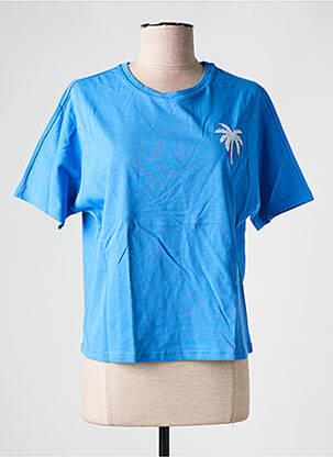 T-shirt coupe droite manches courtes bleu LILI SIDONIO femme