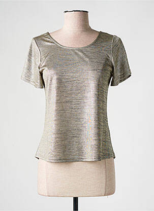 T-shirt stretch manches courtes beige MOLLY BRACKEN femme
