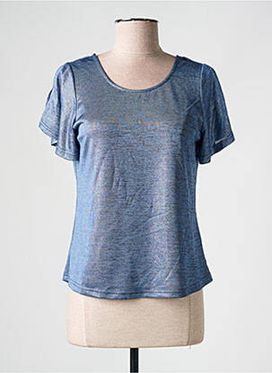 T-shirt stretch manches courtes bleu MOLLY BRACKEN femme