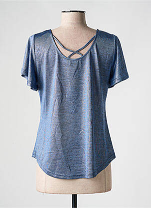 T-shirt stretch manches courtes bleu MOLLY BRACKEN femme