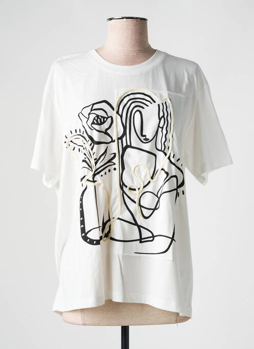 T-shirt imprimé fantaisie manches courtes blanc DESIGUAL femme