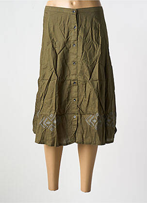 Jupe mi-longue coupe évasée vert BAMBOO'S femme