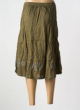 Jupe mi-longue coupe évasée vert BAMBOO'S femme