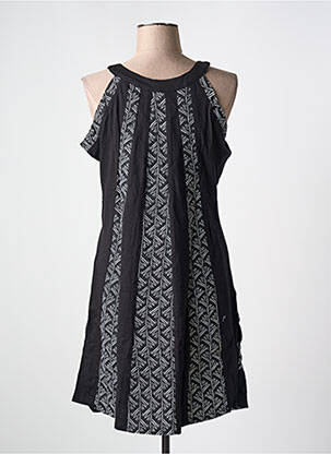 Robe mi-longue imprimé fantaisie sans manche noir BAMBOO'S femme