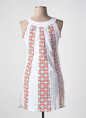 Robe mi-longue imprimé fantaisie sans manche blanc BAMBOO'S femme