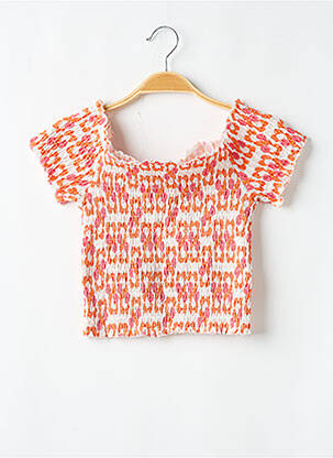 Top imprimé fantaisie manches courtes orange TIFFOSI femme