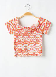 Top imprimé fantaisie manches courtes orange TIFFOSI femme