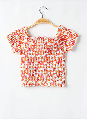 Top imprimé fantaisie manches courtes orange TIFFOSI femme