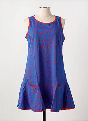 Robe mi-longue imprimé fantaisie sans manche bleu BAMBOO'S femme