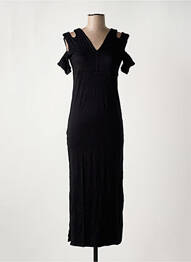 Robe longue manches courtes manches courtes noir BAMBOO'S femme
