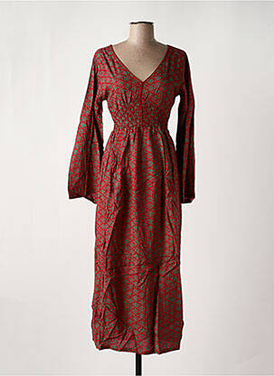 Robe longue manches longues manches longues rouge BAMBOO'S femme