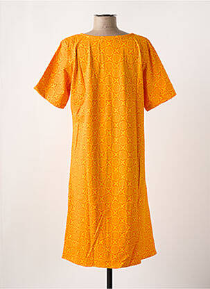 Robe mi-longue imprimé fantaisie manches courtes orange BAMBOO'S femme