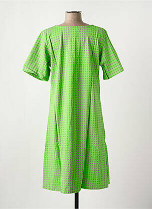 Robe mi-longue imprimé fantaisie manches courtes vert BAMBOO'S femme