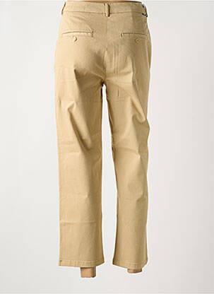 Pantalon chino fermeture zippée sous rabat boutonné taille haute beige REIKO femme