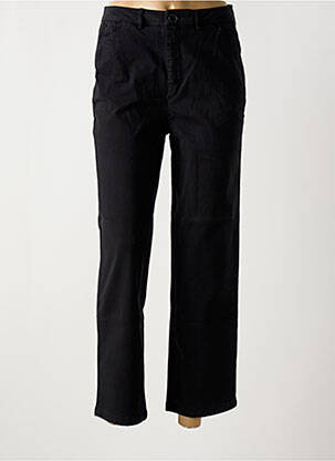 Pantalon chino fermeture zippée sous rabat boutonné taille haute noir REIKO femme