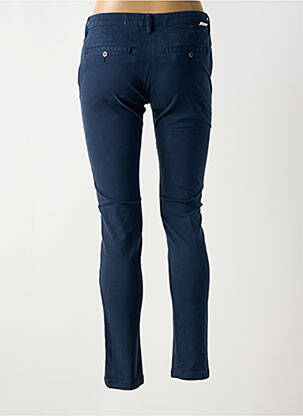 Pantalon slim tissage popeline taille normale bleu REIKO femme