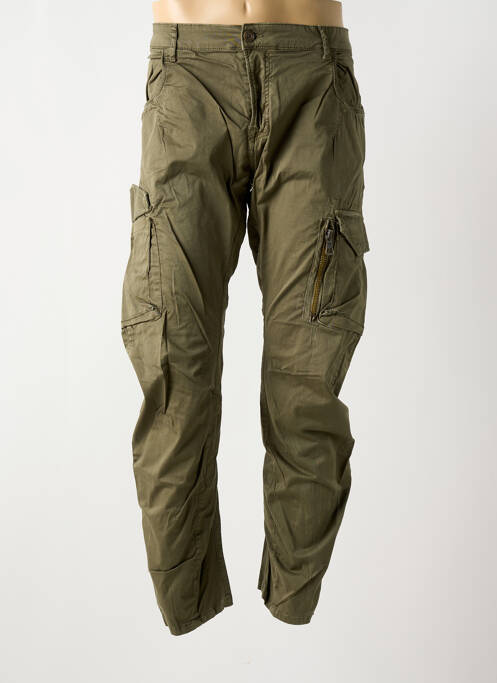 Pantalon cargo tissage popeline taille normale vert LE TEMPS DES CERISES homme