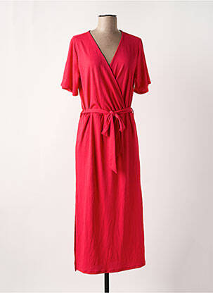 Robe longue manches courtes manches courtes rose GARCIA femme
