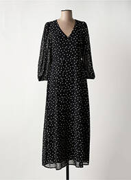 Robe longue manches longues manches longues noir KAFFE femme
