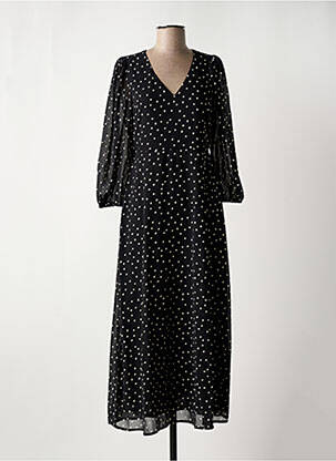 Robe longue manches longues manches longues noir KAFFE femme