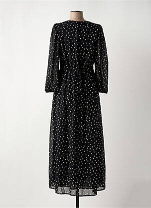 Robe longue manches longues manches longues noir KAFFE femme