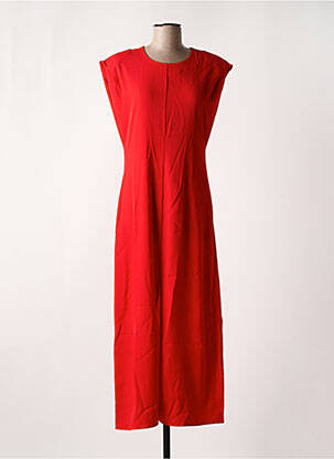 Robe longue manches courtes manches courtes rouge EXQUISS'S femme