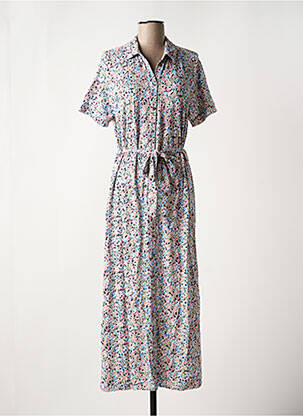 Robe longue imprimé fleurs manches courtes bleu GARCIA femme