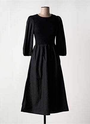 Robe mi-longue manches 3/4 manches 3/4 noir KAFFE femme