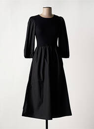 Robe mi-longue manches 3/4 manches 3/4 noir KAFFE femme