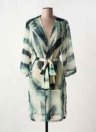 Veste kimono légère et transparente vert PAZ TORRAS femme
