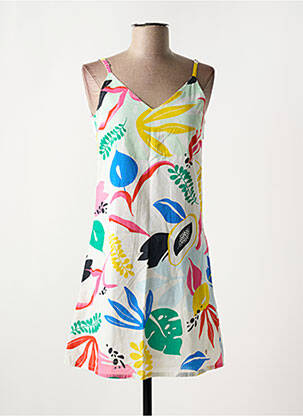 Robe courte coupe cintrée fines bretelles blanc LES TROPEZIENNES PAR M.BELARBI femme