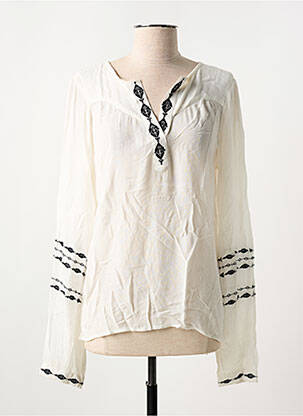 Blouse poignets boutonnés avec fente manches longues blanc GARCIA femme