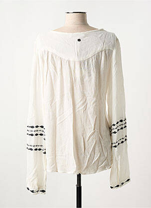 Blouse poignets boutonnés avec fente manches longues blanc GARCIA femme