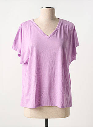 T-shirt coupe droite manches courtes violet FREEMAN T.PORTER femme