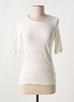 T-shirt stretch manches courtes blanc KAFFE femme