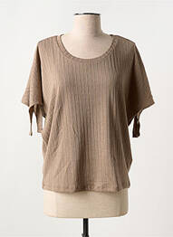 T-shirt stretch manches courtes marron CREAM femme