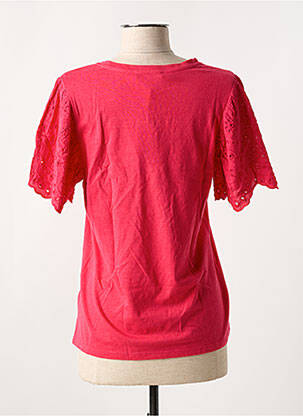 T-shirt col v manches courtes rose GARCIA femme