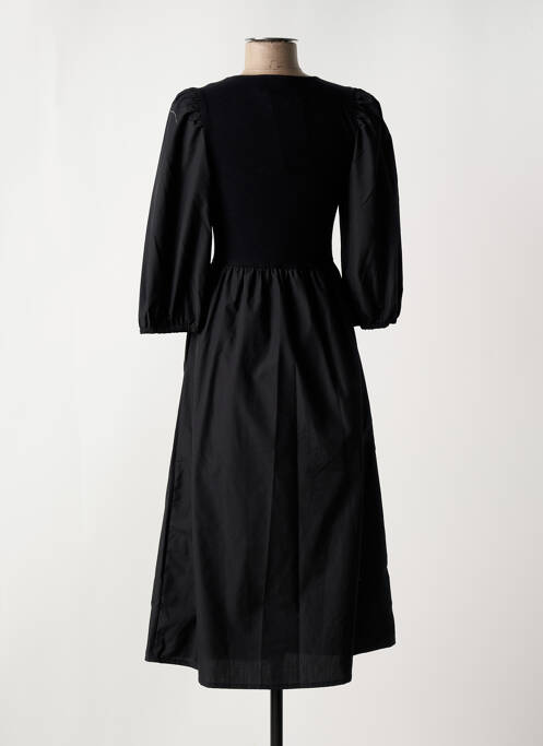 Robe mi-longue manches 3/4 manches 3/4 noir KAFFE femme