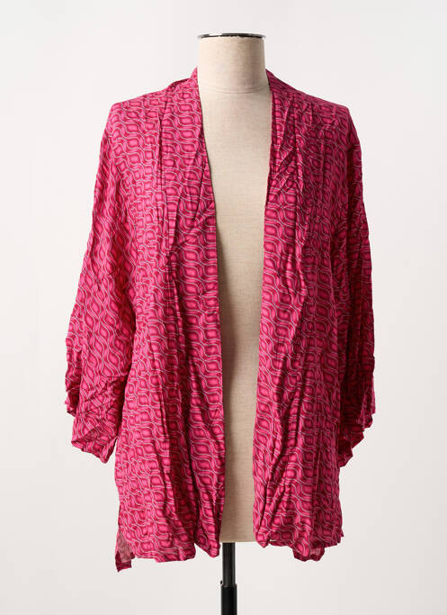 Gilet manches longues rose SEE THE MOON pour femme