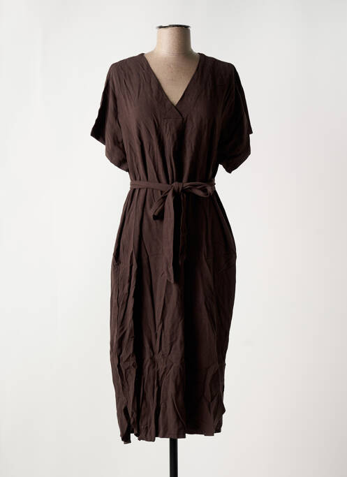 Robe mi-longue marron FRANSA pour femme