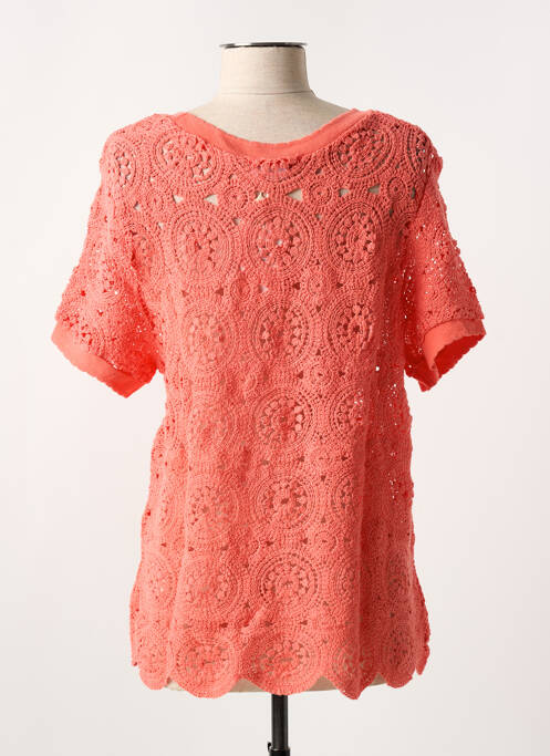 T-shirt orange C'EST BEAU LA VIE pour femme