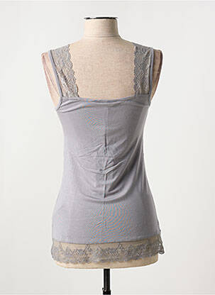 Top tissage jersey sans manche gris CREAM femme