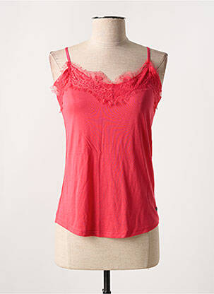 Top stretch fines bretelles rose GARCIA femme